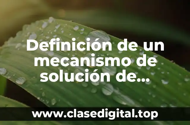 Definición de un mecanismo de solución de conflictos