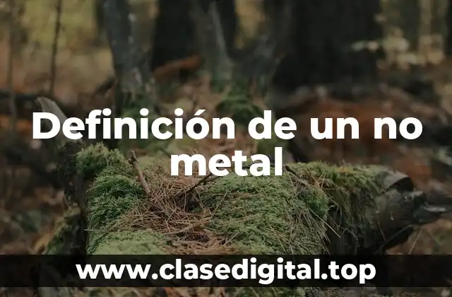 Definición técnica de un no metal