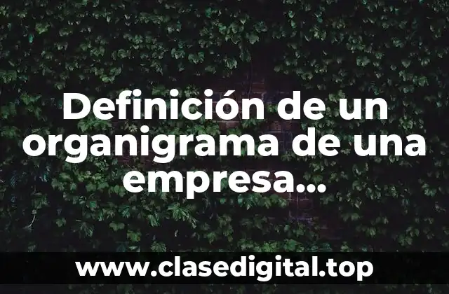 Definición de un organigrama de una empresa constructora