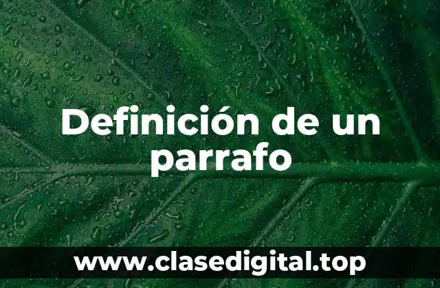 Definición de un parrafo