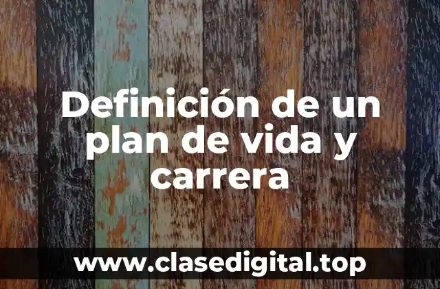 Definición de un plan de vida y carrera