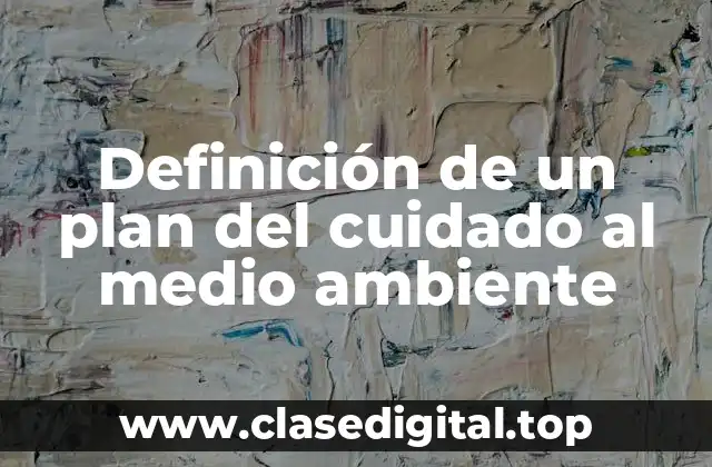 Definición de un plan del cuidado al medio ambiente