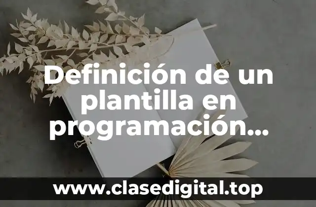 Definición de un plantilla en programación lenguaje Java