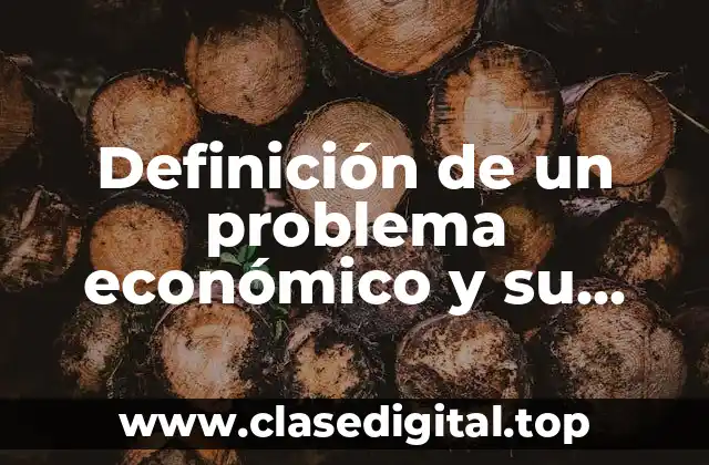Definición de un problema económico y su solución