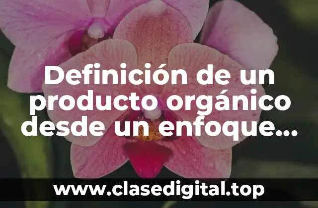 Definición de un producto orgánico desde un enfoque químico