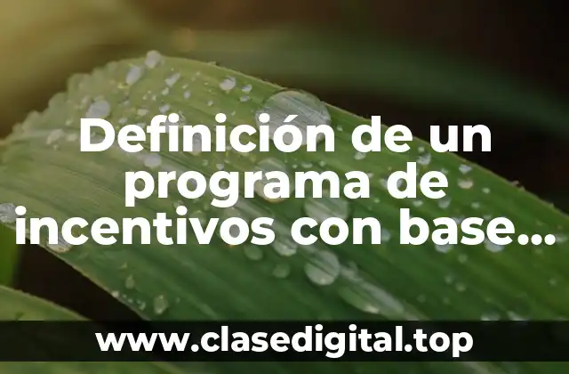 Definición de un programa de incentivos con base en logros