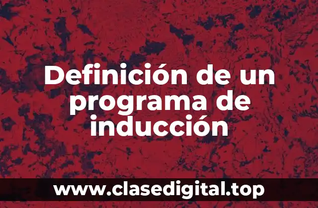 Definición de un programa de inducción