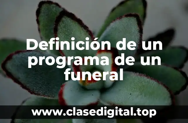 Definición de un programa de un funeral