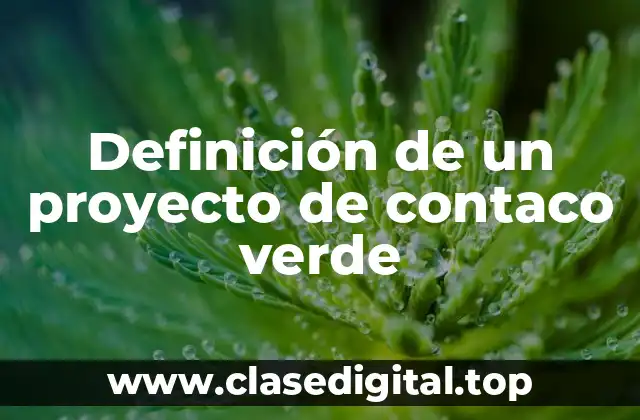 Definición de un proyecto de contaco verde
