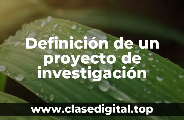 Definición de un proyecto de investigación