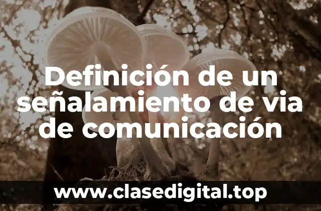 Definición técnica de un señalamiento de via de comunicación