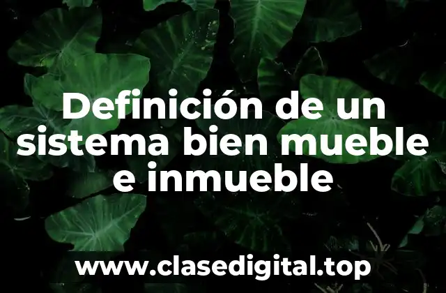 Definición de un sistema bien mueble e inmueble