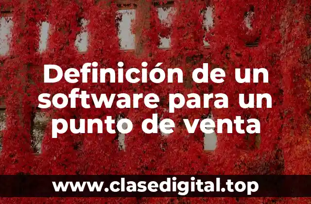 Definición de un software para un punto de venta