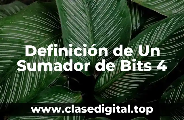 Definición técnica de un sumador de bits 4-4