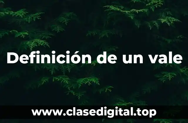 Definición de un vale