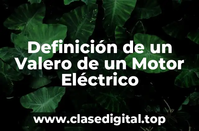 Definición de un Valero de un Motor Eléctrico