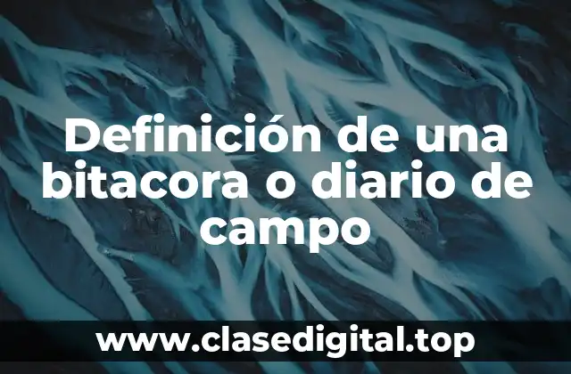 Definición técnica de una bitacora o diario de campo