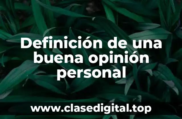 Definición de una buena opinión personal