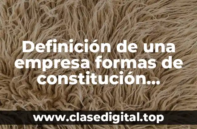 Definición de una empresa formas de constitución sociedad cooperativa