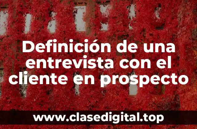 Definición de una entrevista con el cliente en prospecto
