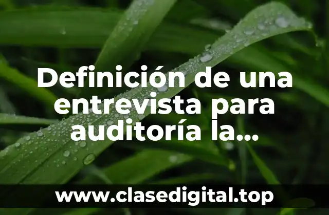 Definición de una entrevista para auditoría la seleccion de personal