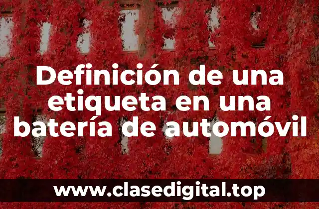Definición de una etiqueta en una batería de automóvil
