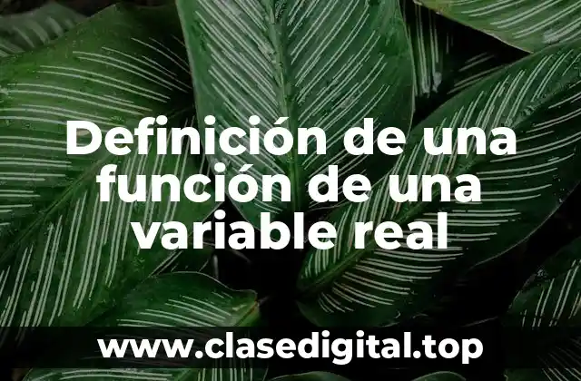 Definición de una función de una variable real