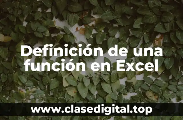 Definición de una función en Excel