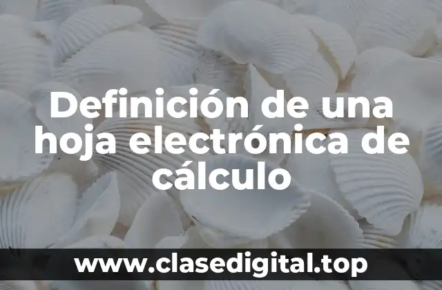 Definición de una hoja electrónica de cálculo