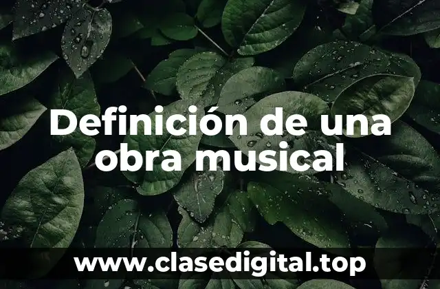 Definición de una obra musical