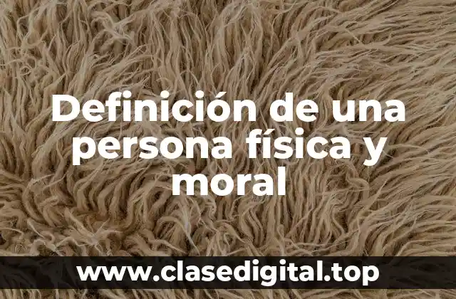 Definición de una persona física y moral