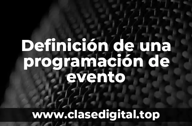 Definición de una programación de evento