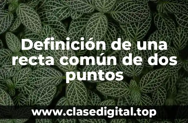 Definición de una recta común de dos puntos