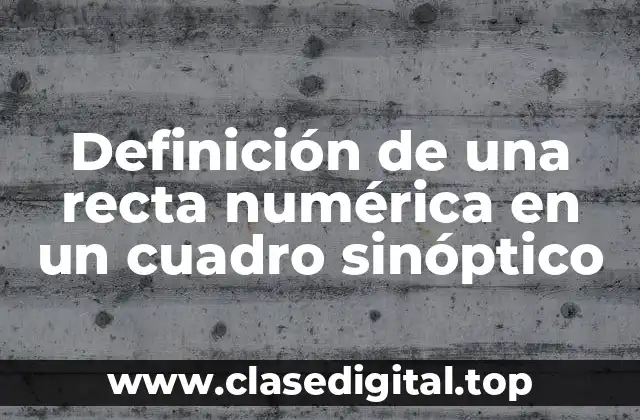 Definición de una recta numérica en un cuadro sinóptico