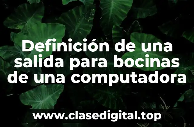 Definición de una salida para bocinas de una computadora