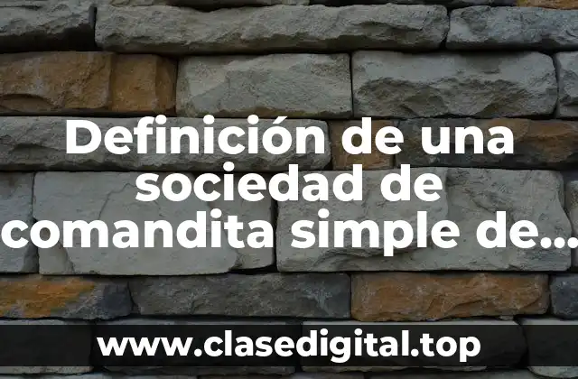Definición de una sociedad de comandita simple de una empresa