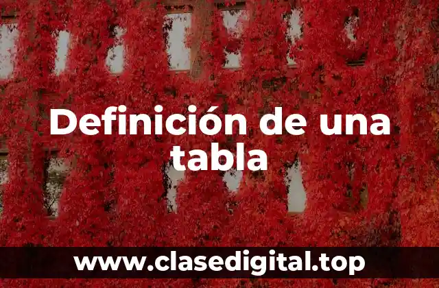 Definición de una tabla
