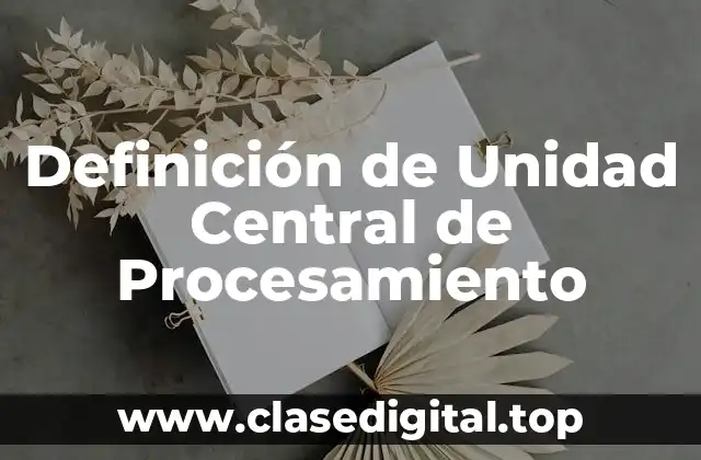 Ejemplos de Unidad Central de Procesamiento
