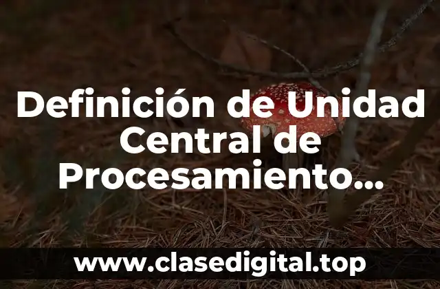 Definición de Unidad Central de Procesamiento (CPU)