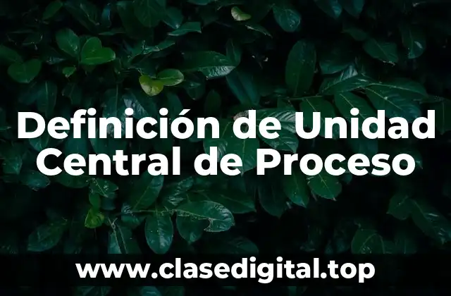 Definición de Unidad Central de Proceso