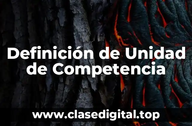 Definición de Unidad de Competencia