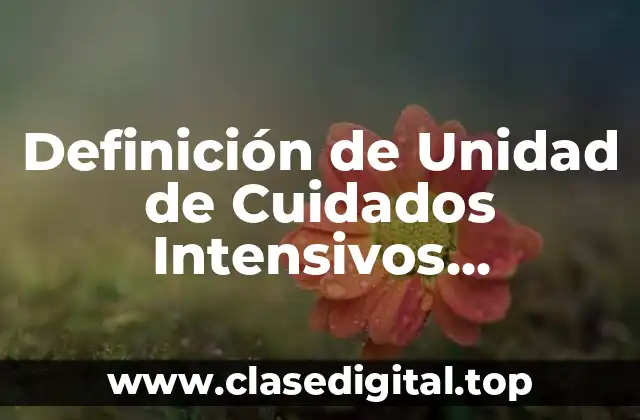 Definición de Unidad de Cuidados Intensivos Neonatales