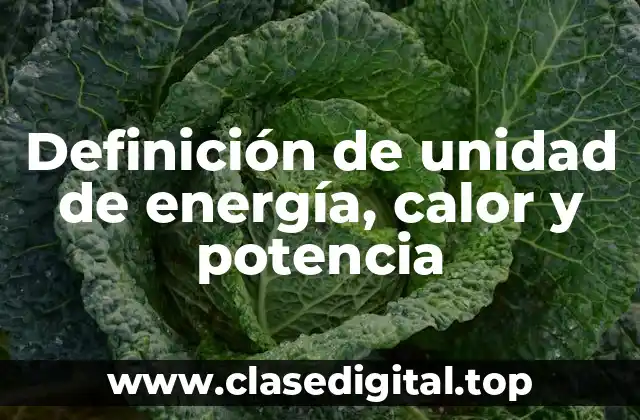 Definición técnica de unidad de energía, calor y potencia