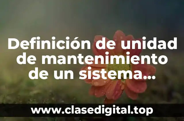 Definición de unidad de mantenimiento de un sistema neumático