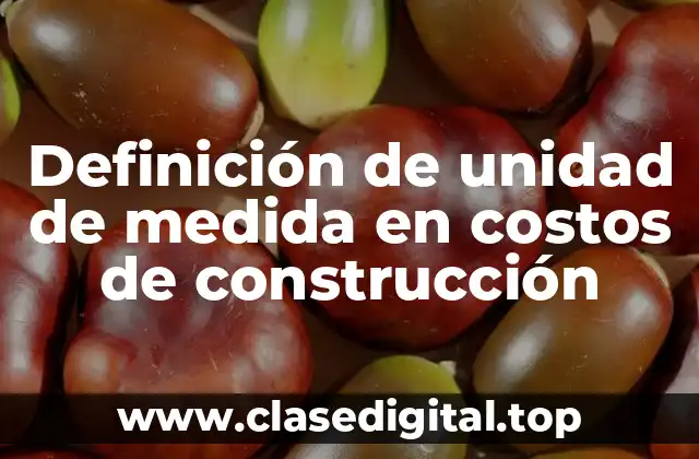 Definición de unidad de medida en costos de construcción