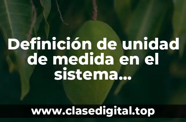 Definición de unidad de medida en el sistema internacional