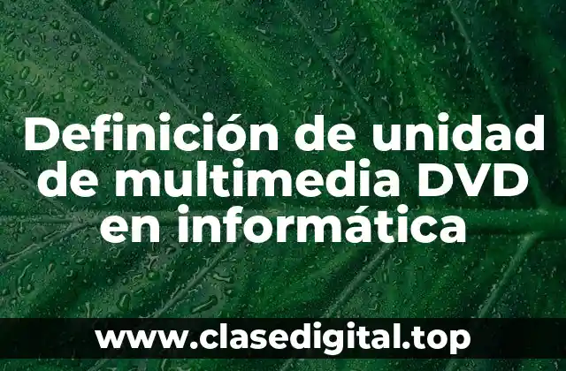 Definición de unidad de multimedia DVD en informática