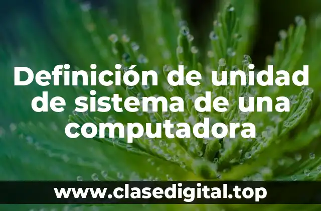 Definición de unidad de sistema de una computadora