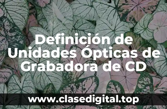Definición de Unidades Ópticas de Grabadora de CD