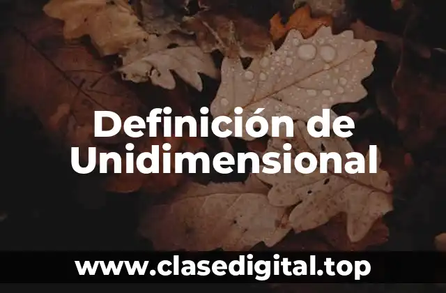 Definición de Unidimensional